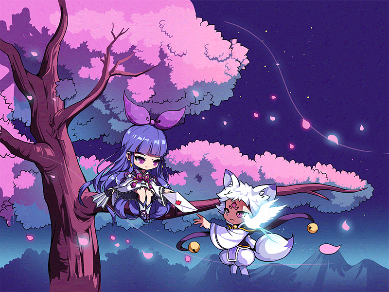 Artwork of Kanna and Haku (Black Mage - Gathering of Heroes)