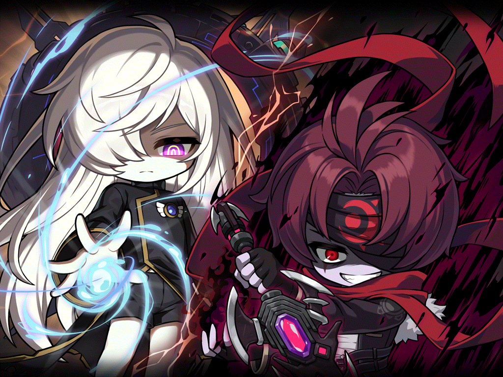 Artwork of Lotus and Damien (MapleStory N)