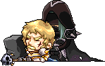 An injured Lukan lying next to Nameless Warrior
