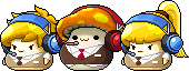 NPC Sprite of Orange Mushroom, Gamma, and Omega (Maple LIVE Event)