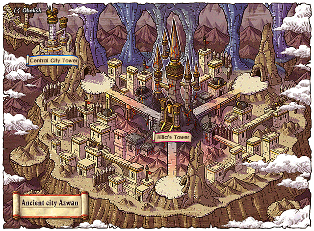 The original world map for Azwan, which is no longer used