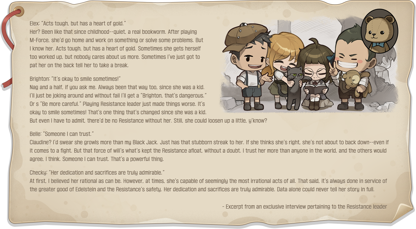 World Archive Illustration of a young Brighton, Belle, Claudine, and Elex, as well as Checky[6]